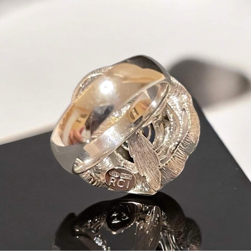 Stamped S925 Silver Stardust Silver Rose ring Size 7 - Picture 3 of 5
